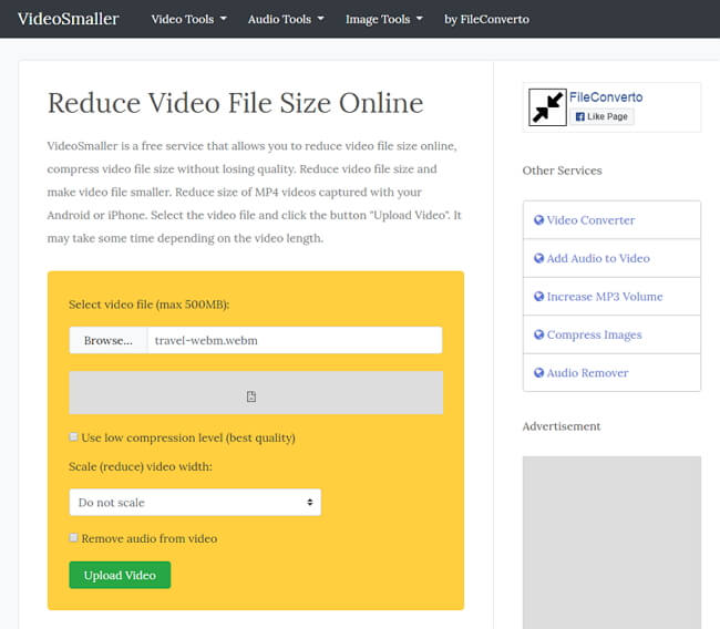 reduce mp4 file size online